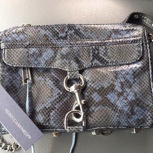 Rebecca Minkoff blue snake crossbody bag